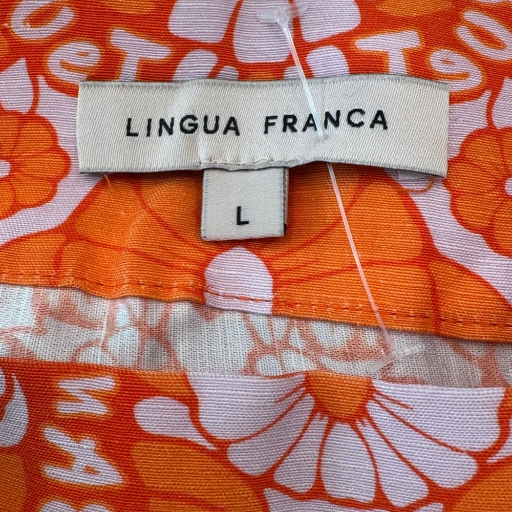 LINGUA FRANCA Life is a Banquet Floral Lilac Tie Skirt Size Large NWT - Picture 9 of 10